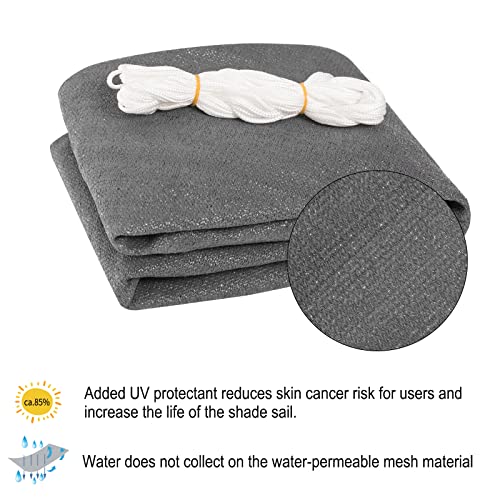 WOLTU Sun Shade Sail 2.5x2.5x3.5 m Right Angle Breathable HDPE Sail Shade UV Block with Free Rope Sunscreen Awning Canopy for Outdoor Garden Patio Yard Party,Grey