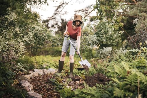Fiskars Gardening Shovel for hard and rocky soils, Pointy, Length: 120 cm, Reinforced boron steel, Black/Orange, Xact, 1066729