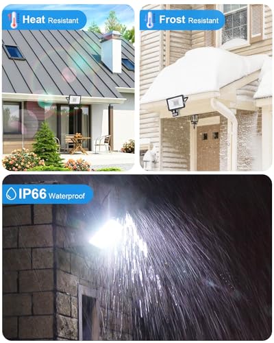 KALAHOL 2024 Newest 50W Security Lights Security Lights Outdoor Motion Sensor with IR Remote Control, 5000LM 6500K Cold White Outdoor Lights IP66 Waterproof LED Floodlights for Garden, Backyard
