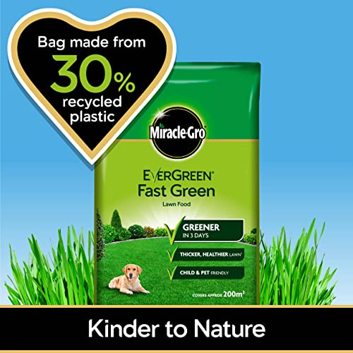 Miracle-Gro Fast Green Lawn Food, 7 kg Bag - 200 sq m Coverage (Child and Pet Friendly), Extreme Green