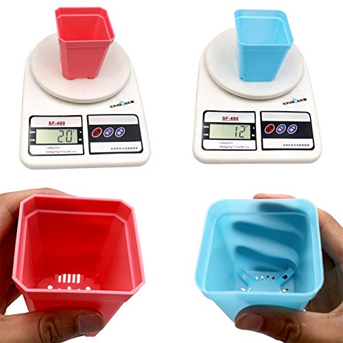 KINGLAKE 12Pcs 7cm Plastic Square Plant Pots with Trays, Thick Seed Seedling Pots, Small Coloured Nursery Flower Pots for Vegetables Cuttings Succulent Cacti Herbs