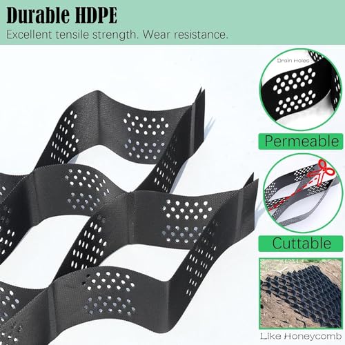 Permeable Paving for Garden Walkways and Driveways 4" Depth Gravel and Paver Grids Stabilizer Riverside Slope Pathway Sand 10cm High