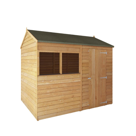 WALTONS 8 x 6 Overlap Storage Shed | Reverse Apex Roof | 7mm Overlap Cladding | Wooden Garden Storage Shed | 10 Year Anti Rot Guarantee | 8 x 6 8ft 6ft