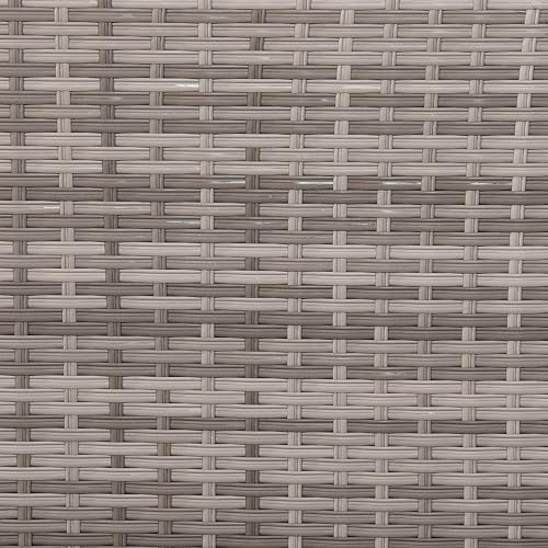 Club Rattan Garden Corner Sofa Sets with Dining Table and 2 Stools in Light Grey Rattan, 7 Seater Rattan sofa garden furniture