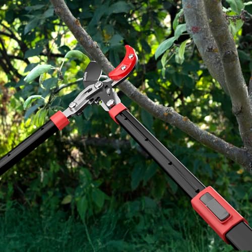 JiveSnip Telescopic Loppers, Heavy-Duty Branch Cutter with Gear Labor-Saving Structure, SK5 Blades with Teflon Coating, Aluminum Alloy Handles