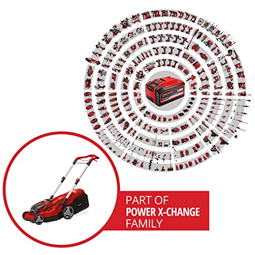 Einhell Power X-Change RASARRO 36/38 Cordless Lawnmower With Battery (x2) And Twin-Charger - 36V, Brushless Motor, 38cm Cutting Width, 45L Grass Box, 6 Cut Heights, Mulching - Battery Lawn Mower
