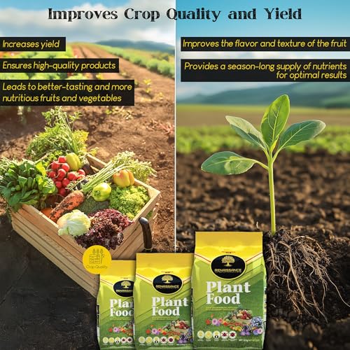 Renaissance Organic Plant Food - All Purpose Fertilizer for Outdoor & Indoor Gardening - Fertiliser Booster for Houseplants, Vegetables, Fruit Trees, Industrial Crops, Legumes | 3.62 kg Bag