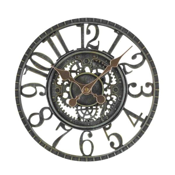 Marco Paul Large Outdoor Wall Clock 12 in Outside Waterproof Garden Clock Quartz Battery Operated Round Clocks Retro Home Kitchen Living Room Decor Clocks