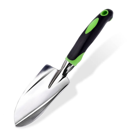 IDISON Garden Trowel & Hand Wide Shovel Pointed with Soft Rubberized Non-Slip Ergonomic Handle for Planting, Transplanting, Weeding, Moving and Smoothing Soil - Gardening Gift