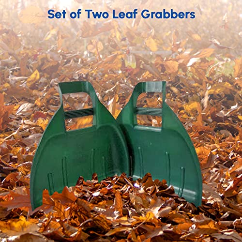 ACCURATE Set of 2 Leaf grabbers, the easy way to keep your outdoor areas tidy, lightweight and easy to use-Forest Green (1)