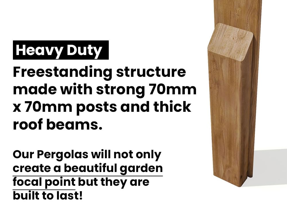 Dunster House Wooden Corner Pergola Kit 10' x 10' DIY Garden Plant Frame with Slatted Walls Utopia Diamond
