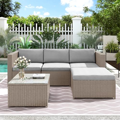 ModernLuxe 3 Piece Rattan Garden Furniture Set
