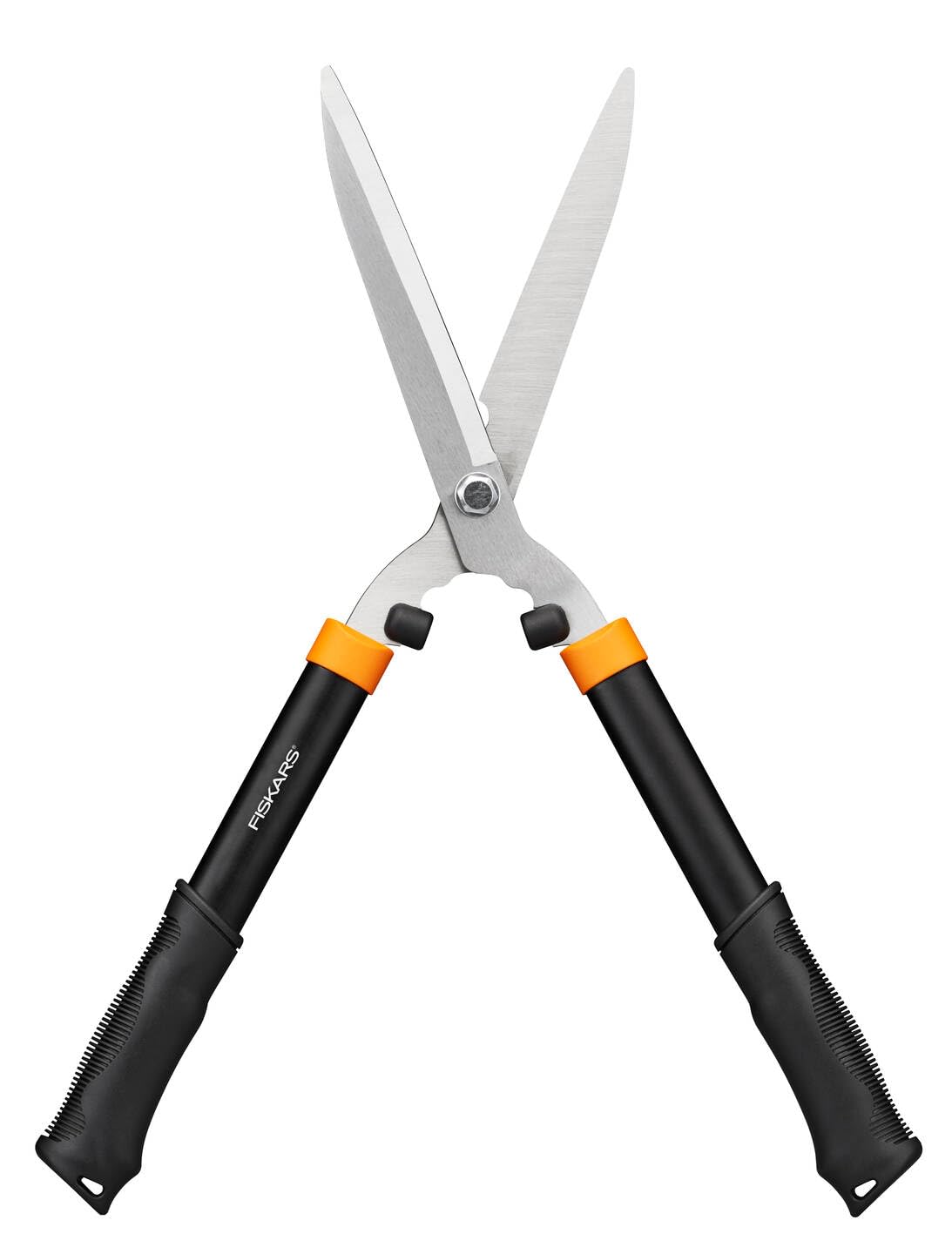 Fiskars Solid Hedge Shears HS21, Bush and Hedge Trimming, Length 59cm, Hardened Steel Blade/Soft-Touch Grip Plastic Handle, Black/Orange, 1026827