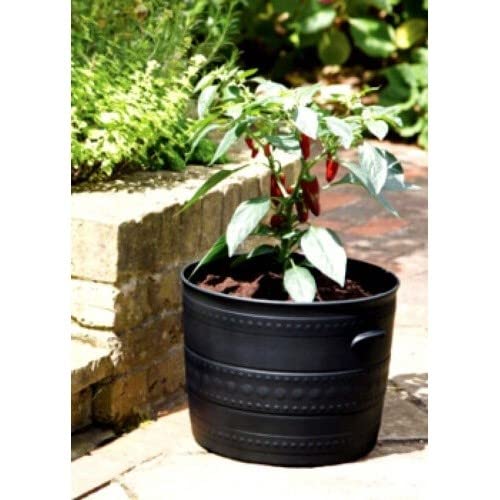 Stewart Patio Tub Planter, 50 Centimeter Diameter, 39 Centimeter Height - Gun Metal Black