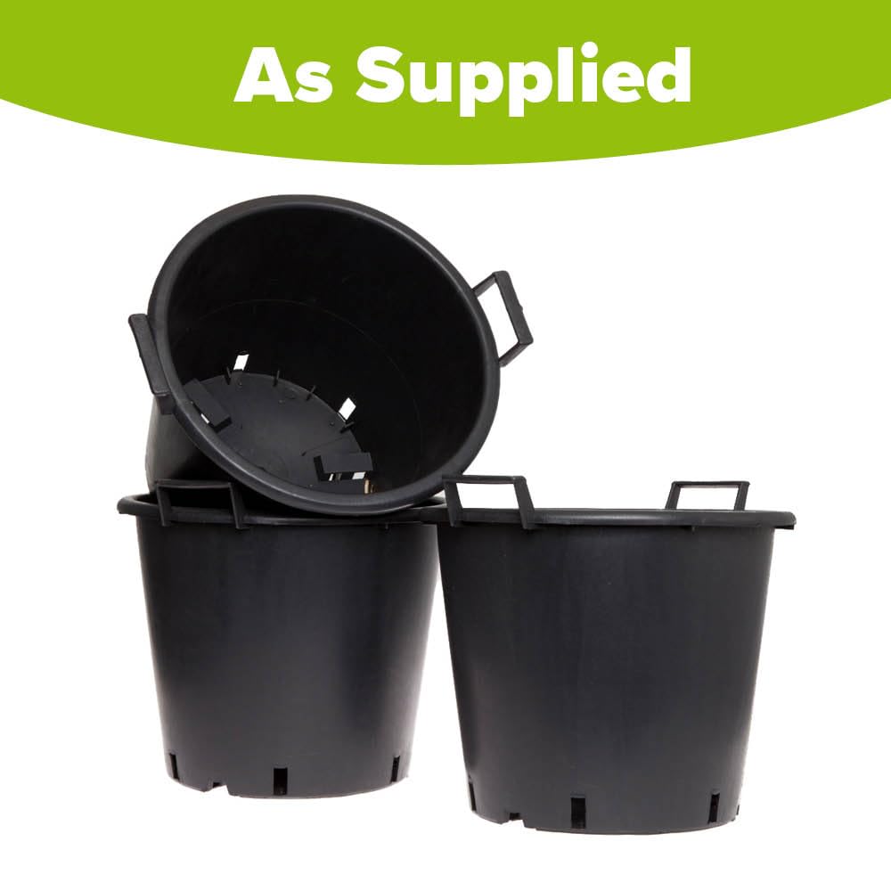 YouGarden - Heavy Duty 30L Plant Pots (Pack of 3) 40cm Diameter - Plastic Planters for Outdoor Plants - Large 15.7' Flower Pots for Gardens - Perfect for Flowers, Vegetables & General Use