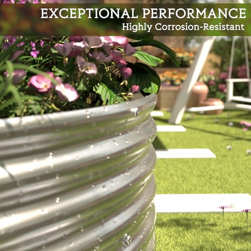 Bvewg 3 Pack 6x3FT Galvanized Raised Garden Bed Outdoor,Metal Garden Bed for Vegetables,Steel Raised Beds for Gardening,Above Ground Box for Flower