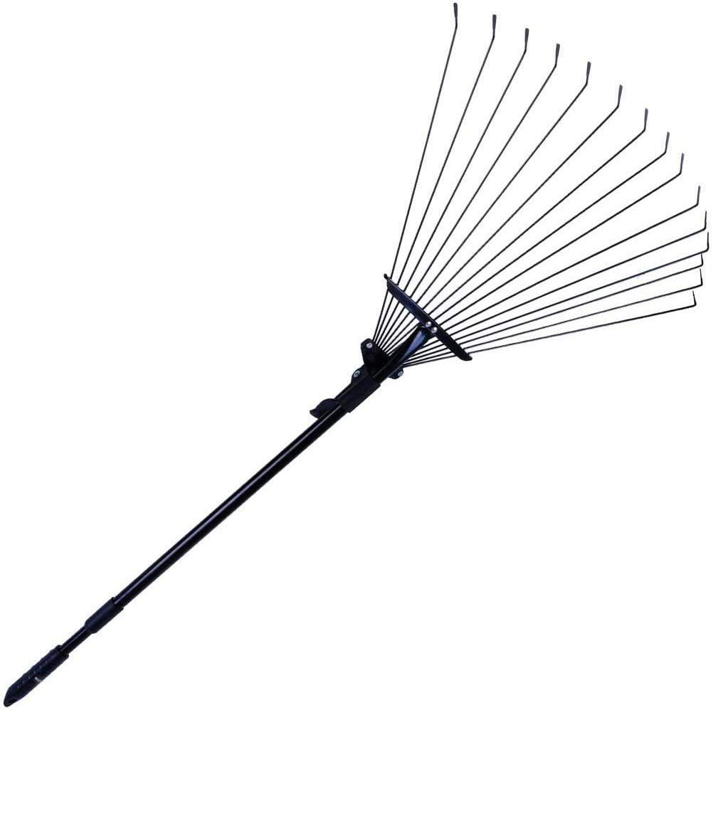 Greenfields Telescopic Metal Adjustable Rake for Quick Cleaning Up of Lawn, Yard, Garden Leaf Rake Steel, Lightweight and Rust Resistant Ergonomic Handle