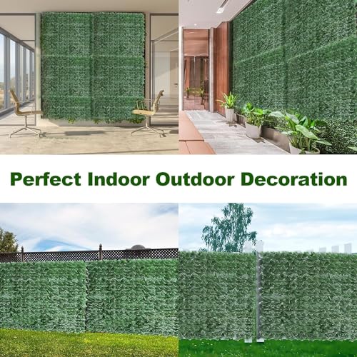 BlueEour Artificial Ivy Privacy Fence Screen, 3m x 1m Evergreen Leaf Decorative Fence, Artificial Ivy Leaf Hedge Fence Screen, UV Fade Protection for Wall Landscaping Balcony Garden Outdoor Decor