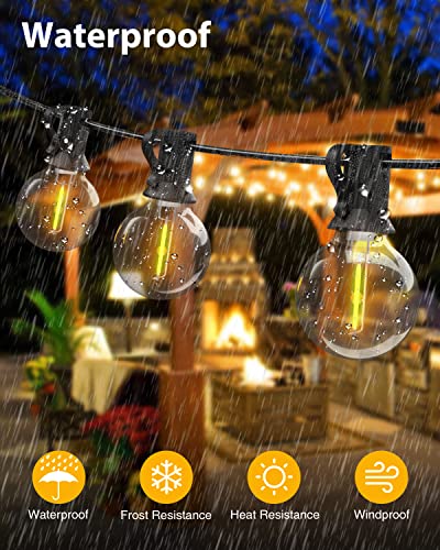 Woolmug 76FT Outdoor Festoon Lights Mains Powered, String Light with 30-3 G40 LED Bulbs, Waterproof & Shatterproof Hanging Globe Patio Lighting for Garden Pergola Wedding Gazebo Backyard Outside