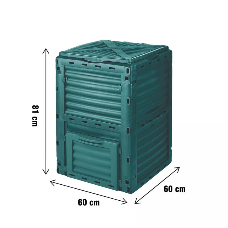 300L Outdoor Garden Compost Bin, Organic Waste Converter Bin,Green Plastic Eco Friendly Converter,Organic Waste Converter Composter,Recycling Storage Bin for Garden