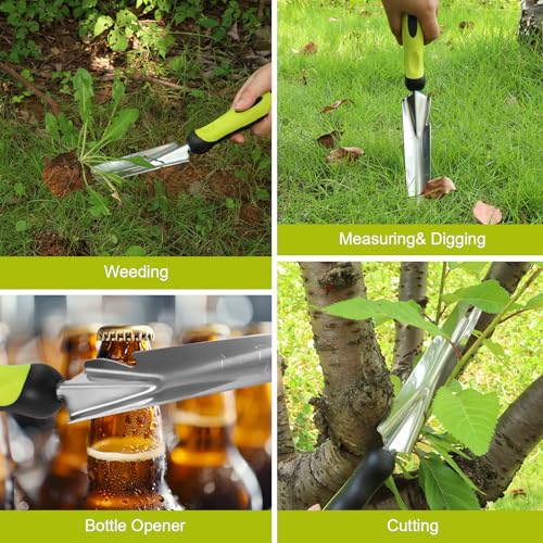 DEWINNER Garden Tools Set, 3pcs Stainless Steel Gardening Tools Kits with Beautiful Box, Planting Tools with Ergonomic Handle, Weeder Tool, Garden Hand Fork, Trowel for Planting