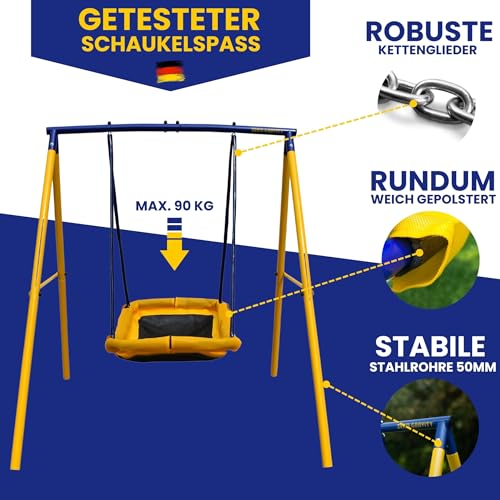 Zero Gravity Kids Swing Set With Sturdy Metal Frame. Garden Fun For Up To 2 Children (Magic Carpet)