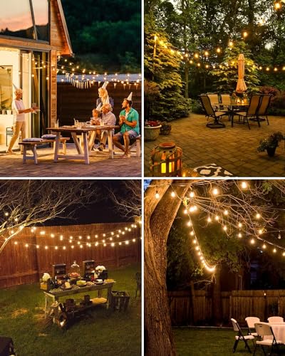 Woolmug 76FT Outdoor Festoon Lights Mains Powered, String Light with 30-3 G40 LED Bulbs, Waterproof & Shatterproof Hanging Globe Patio Lighting for Garden Pergola Wedding Gazebo Backyard Outside