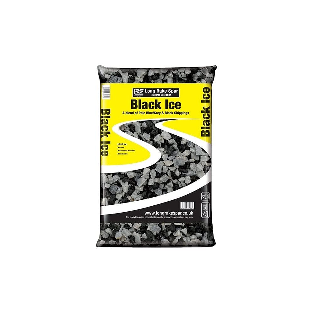 Peak paving Black Ice Decorative Aggregates Stone Chippings Garden Gravel 20mm 20 Kg