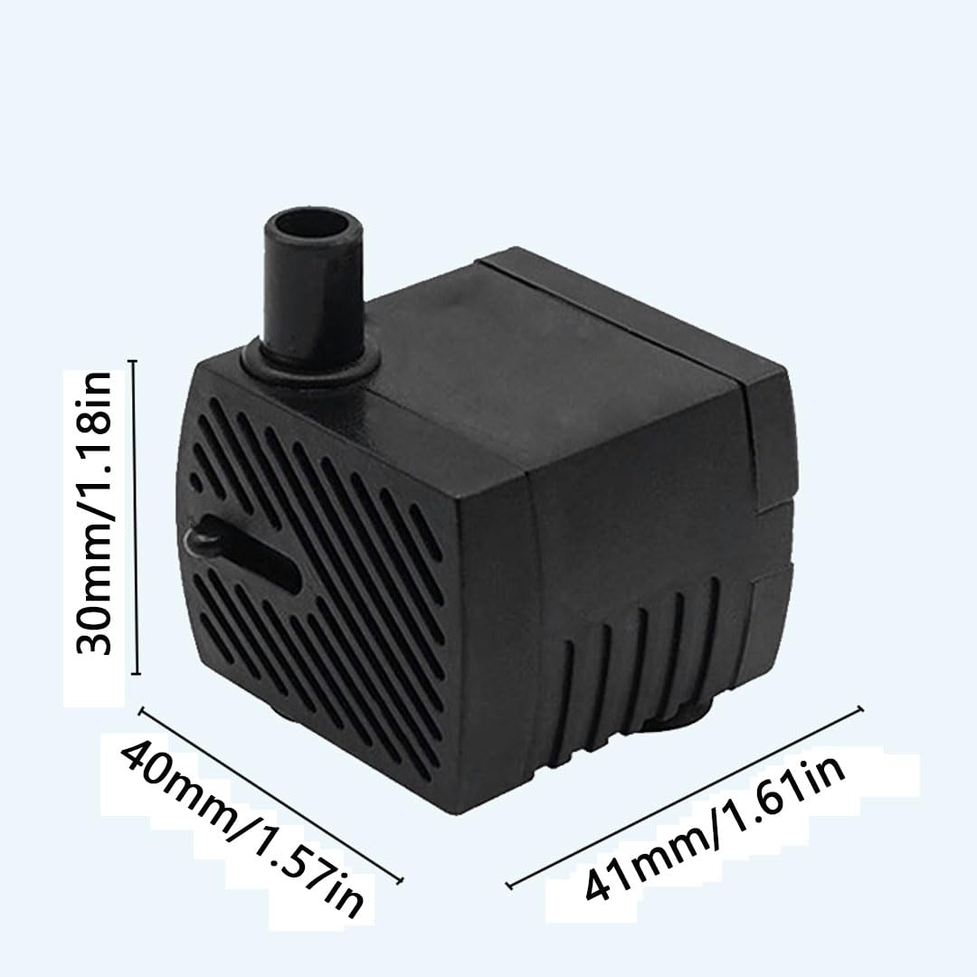 GERUI Small Water Feature Pump with 12 LED Lights, Small Submersible Water Pump 180L/H, 3W, Height of 0.55m, Adjustable Ultra Silent Water Pump for Fish Tank, Pet Fountain, Aquarium, Hydroponics