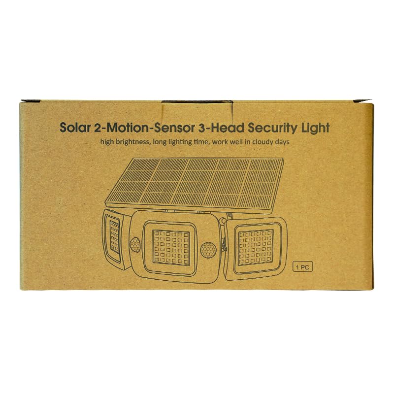 intelamp Solar Security Lights 6000mAh Battery Solar Lights Outdoor Garden 270°Wide Angle Solar Security Lights Outdoor Motion Sensor for Garden Garage Yard