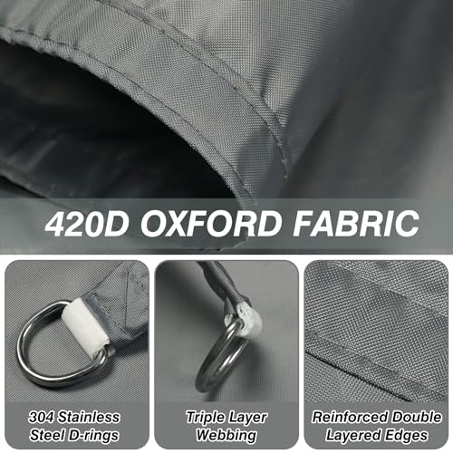 Cekene Sun Shade Sail Waterproof 2x3m Grey Rectangle Garden Sunscreen Awning Canopy with Free Loops 98% UV Block Shade Canopy Cover Outdoor Patio Sail Shade for Deck Lawn Garden Pool