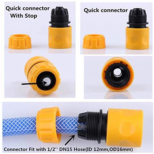Topways® Garden Hose Connector Set, Including Hose End Quick Connector, Hose Waterstop Connector, 2in1 Threaded Tap Connector, Double Male Snap Connector, Spares Kit