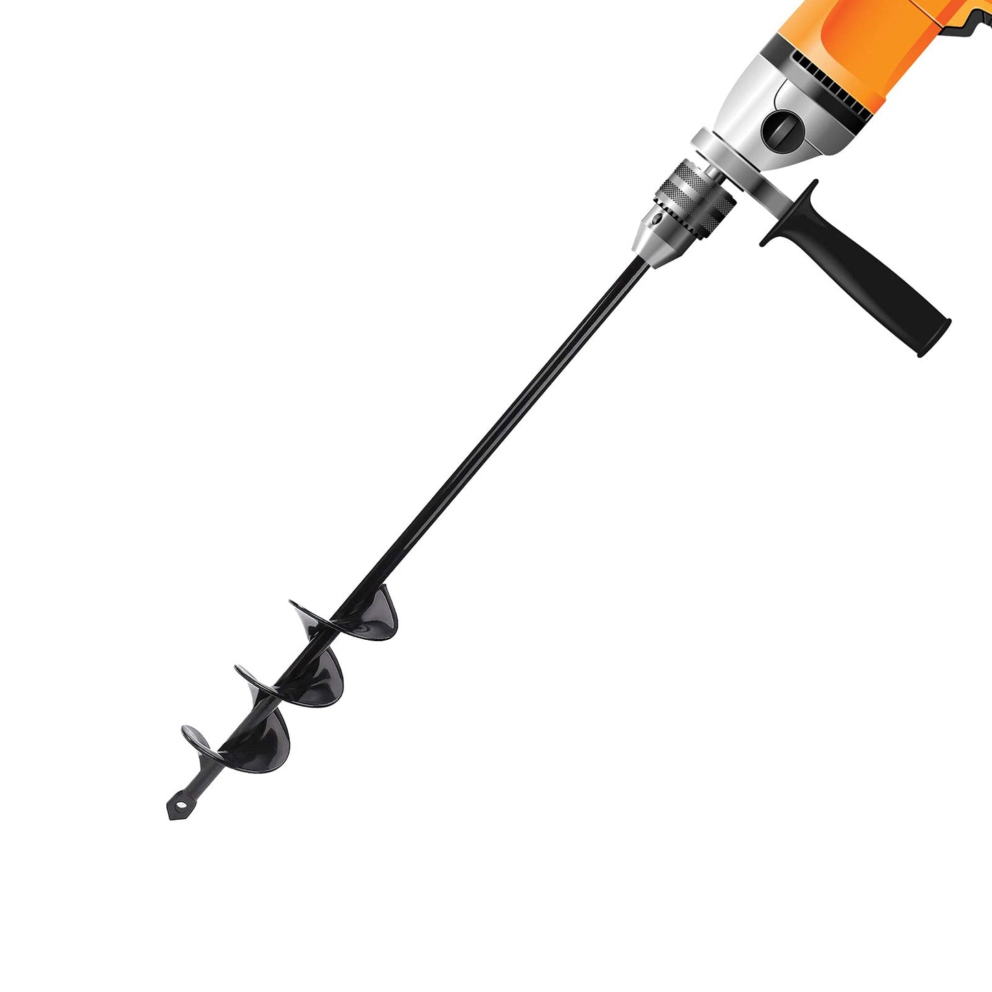 Petyoung Garden Post Hole Digger for Planting Bulbs Seedlings, Φ40mm Length 450mm Heavy Duty Auger Spiral Drill Bit for Planting Garden