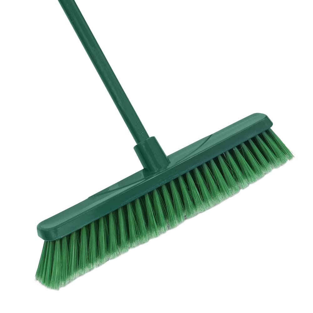 JVL Outdoor Soft Bristle Broom with Telescopic Handle, Green, 20-103, One Size