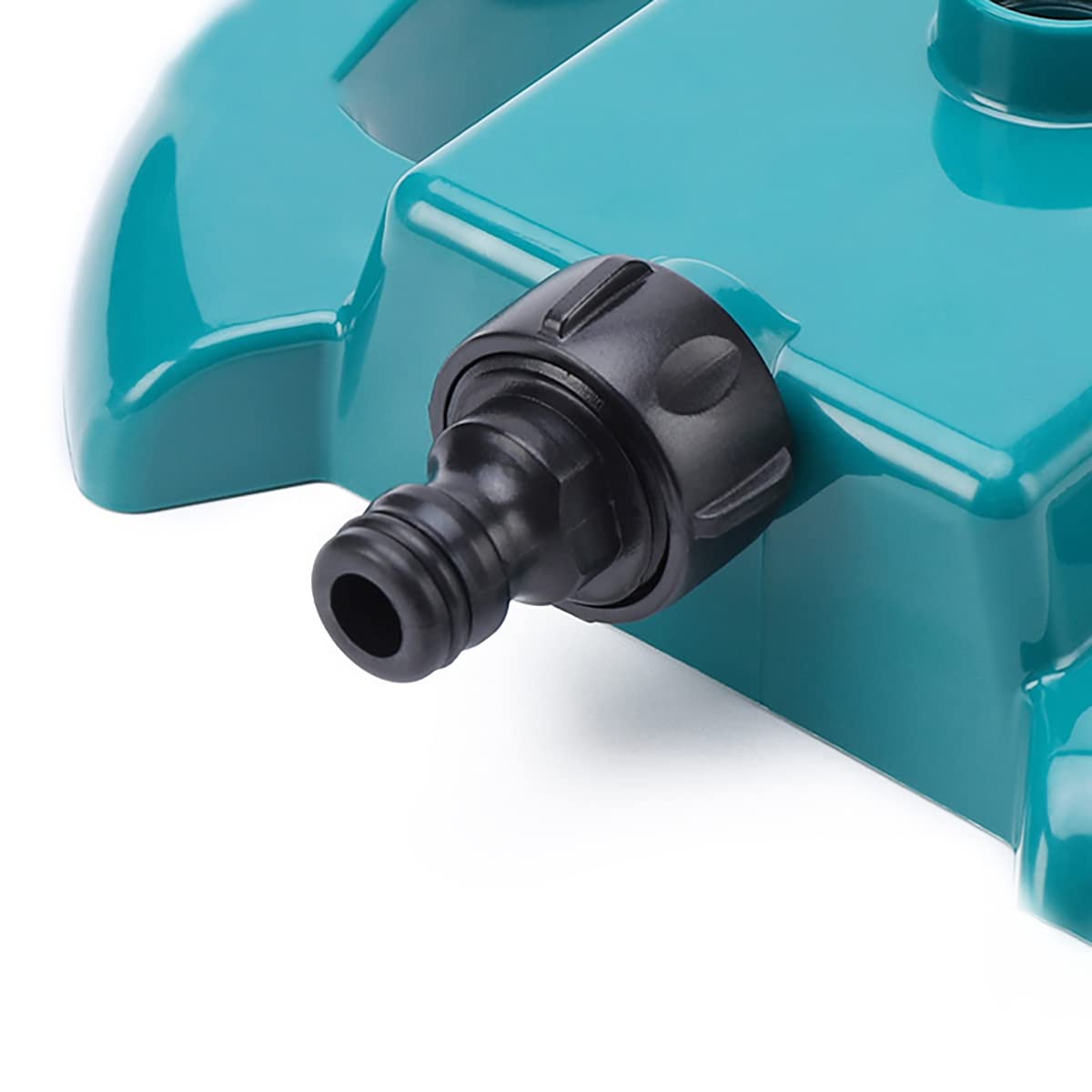 LINZI Garden Sprinkler Automatic Lawn Water Sprinkler 360 Degree 3 Arms Rotating Sprinkler System for Grass Plants Flowers Veggies Watering (Budget)