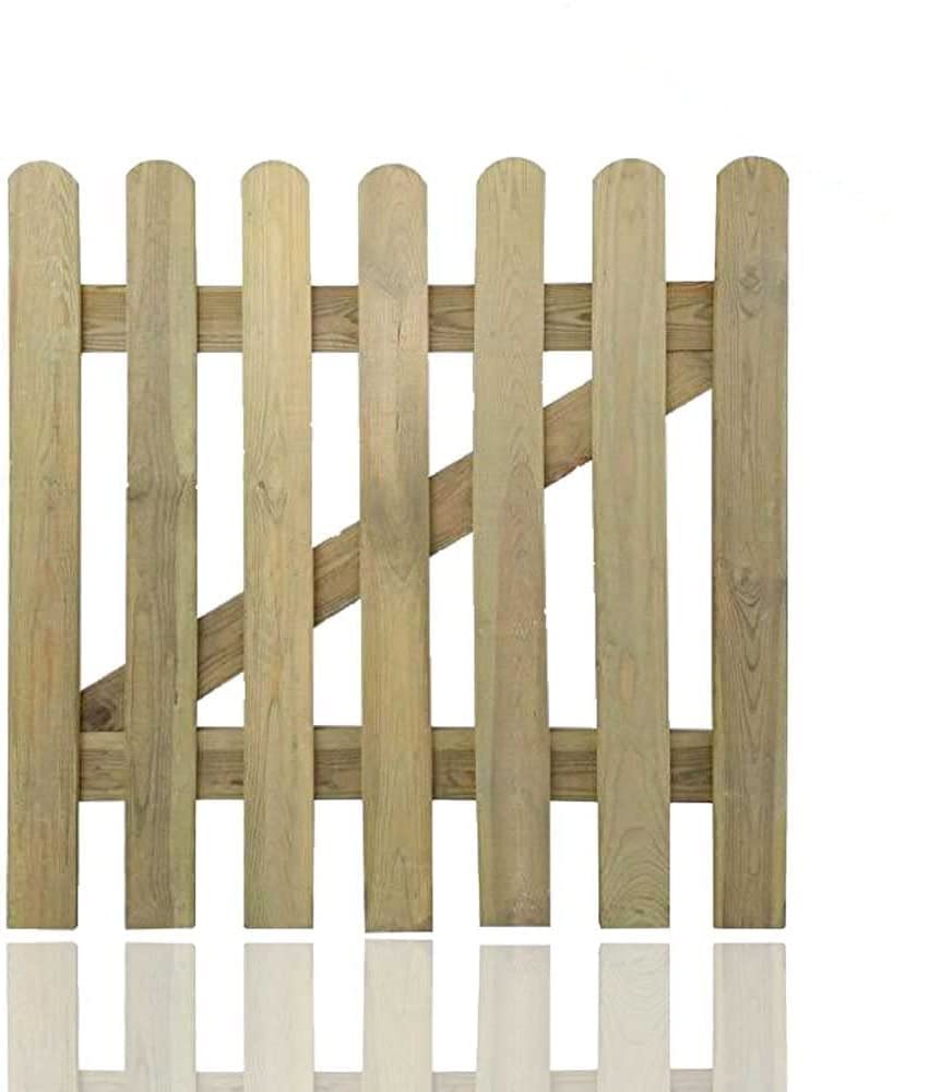 zeeyrak Pressure Treated Wooden Picket Garden Gate 3ft x 3ft, Wooden Picket Fence Panels, Handmade Wood Gate, Decorative Garden Gate, Outdoor Gate