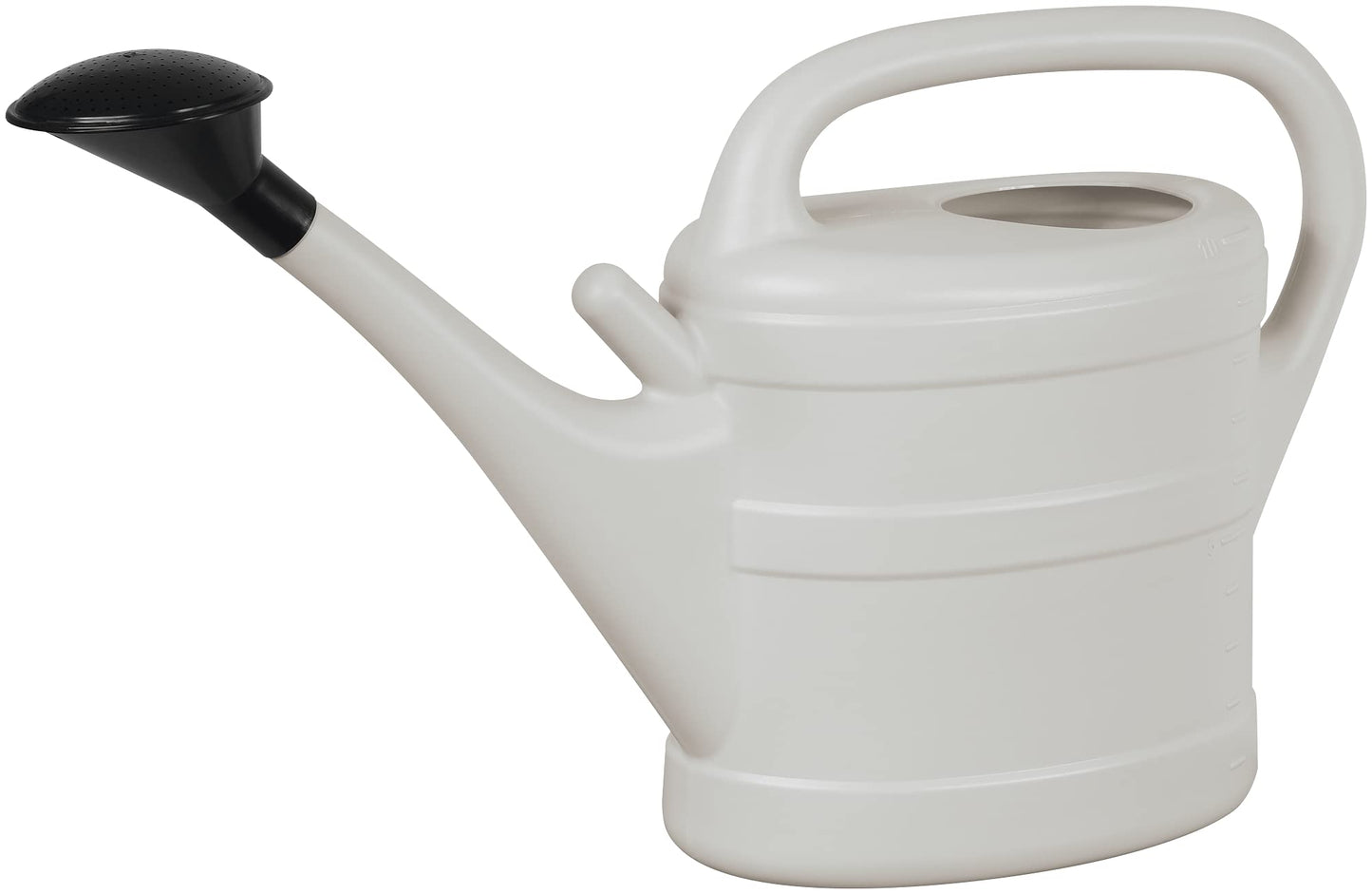 Recycled Plastic Watering Can 10 Litre - Light Grey with Detachable Rose and Rose Mounting.