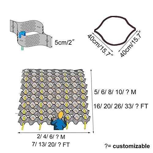Geogrid for Slopes Parking Around Pool Polyethylene Paver Support with Big Drain Hole Heavy Duty Grids for Permeable Paving (4m x 10m)