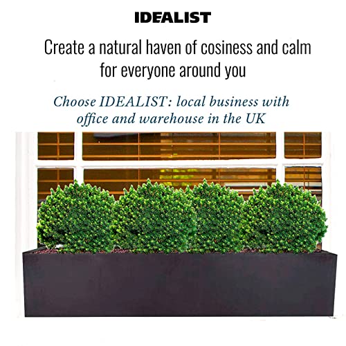 IDEALIST 80cm Long Black Window Box | Reinforced Stone Windowsill Planter | Garden Planters with Drainage Holes L80 W17 H17.5 cm, 12 litres