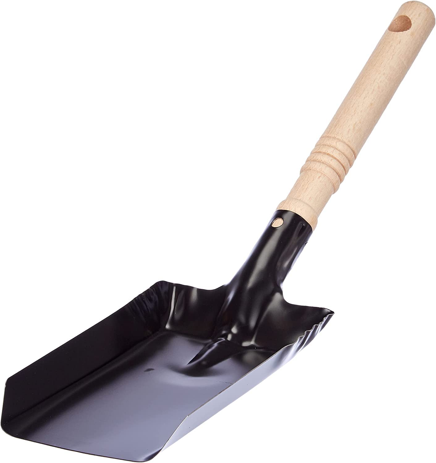 4" 4 Inch Wooden Handel Black Metal Steel Coal Ash Shovel for Fireplace and Dustpan