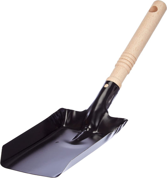 4" 4 Inch Wooden Handel Black Metal Steel Coal Ash Shovel for Fireplace and Dustpan