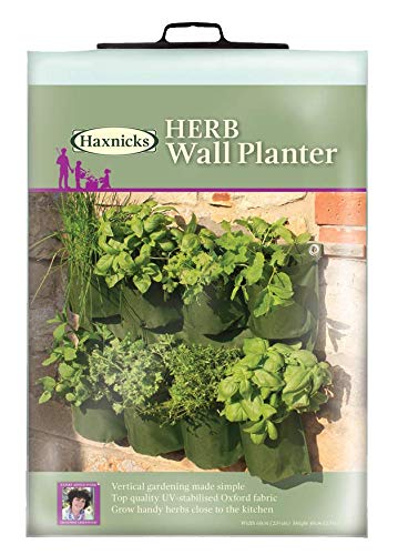 Haxnicks Herb Wall Garden Planter | Vertical Garden Planter For A Lliving Herb Wall Garden | Indoor Or Outdoor Use | Urban Garden Balcony Terrace | Green, W60cm x H48cm | Planter300101