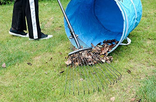 Greenfields Telescopic Metal Adjustable Rake for Quick Cleaning Up of Lawn, Yard, Garden Leaf Rake Steel, Lightweight and Rust Resistant Ergonomic Handle