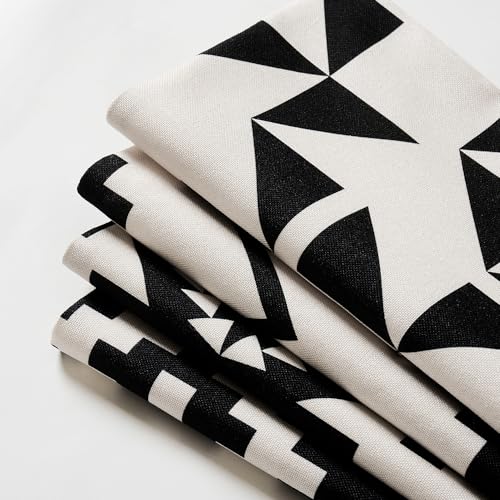 MIULEE 4 Pack Cushion Covers Outdoor Waterproof Throw Pillow Cover Home Pillow Case Pillowcases for Tent Park Bed Sofa Chair Bedroom Decorative Balcony 45x45cm 18x18inch Black