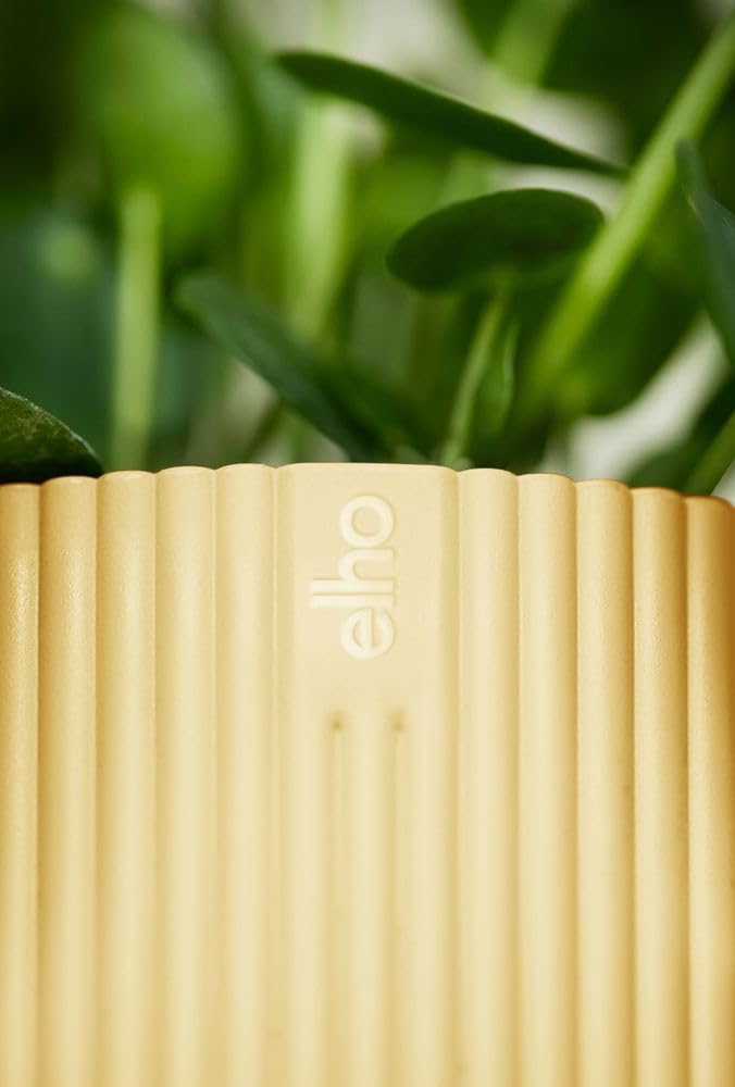 elho Vibes Fold Round 14 - Flower Pot from 100% Recycled Plastic - Indoor plant pot - Ø 14.1 x H 12.9 cm - Yellow/Butter Yellow