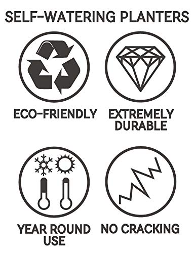 ECO GARDEN 50cm Symphony Recycled Rubber Plant Pot Slate