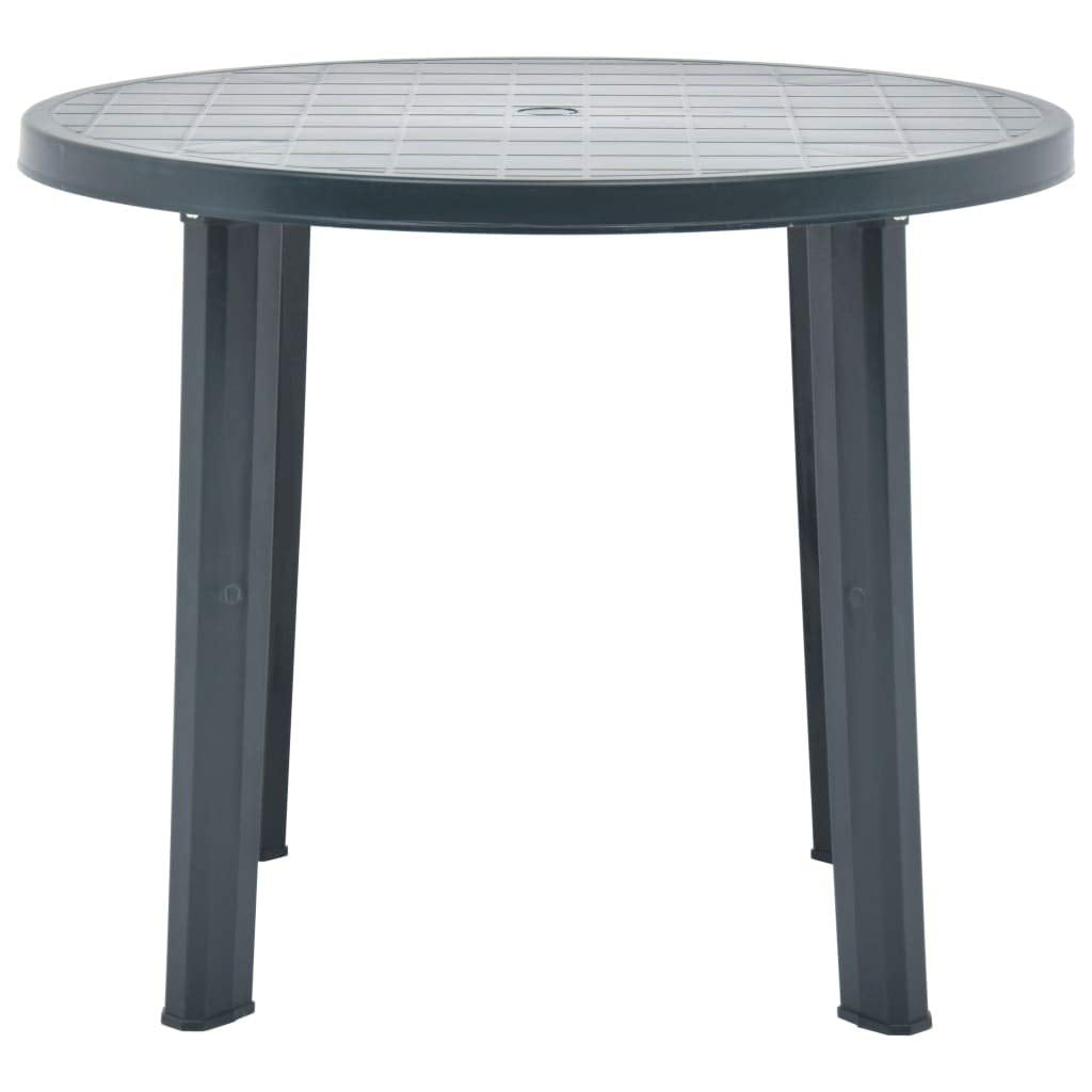 vidaXL Round Garden Table - Green Outdoor Patio Plastic Table - Durable and Lightweight - Weather-Resistant Material - Easily Transportable
