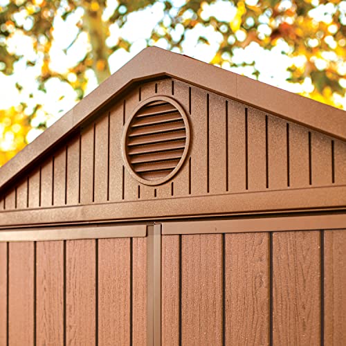 Keter Darwin Outdoor Apex Double Door Garden Storage Shed 6 X 4ft Brown Wood Look And Feel | Fade Free | All Weather Resistant | Safe And Secure | Zero Maintenance | 15 Year Warranty