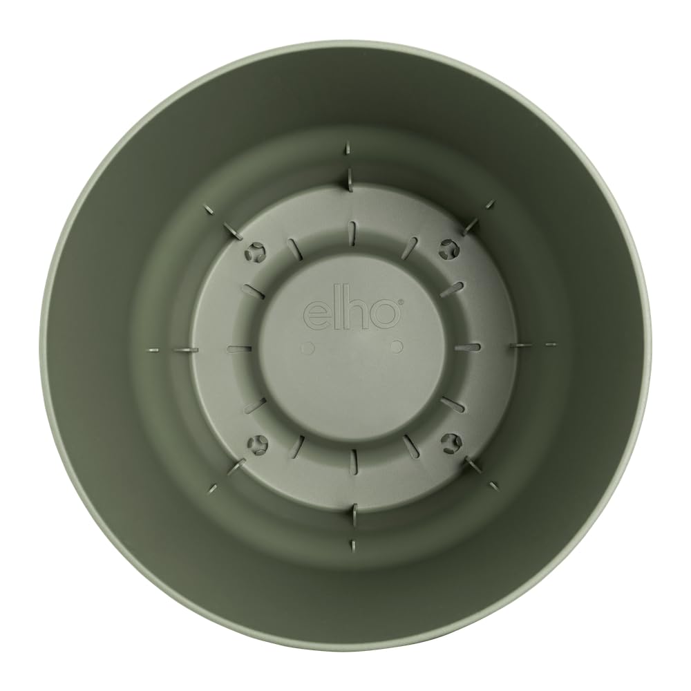 elho Greenville Round 25 - Plant Pot for Indoor & Outdoor - 100% Recycled Plastic - Ø 24.5 x H 23.3 cm - Green/Leaf Green