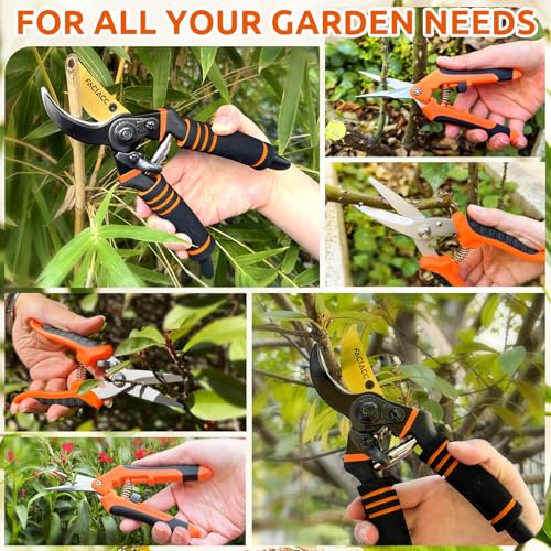 FACIACC Garden Secateurs 3 Pack, Pruning Shears Bypass Pruning Scissors, Pruner Secateurs with Sharp SK5 Steel Blades, Professional Hand Pruners for Plants Hedges Flowers